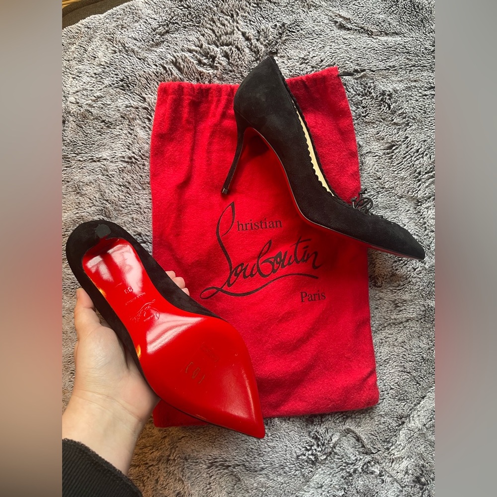 Authentic Christian Louboutin Black Suede Heels